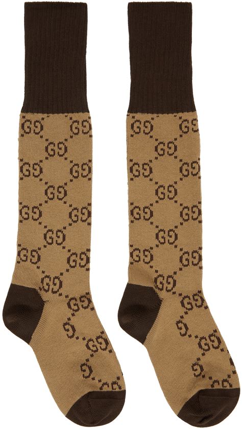 beige and brown gucci socks|men's Gucci socks on sale.